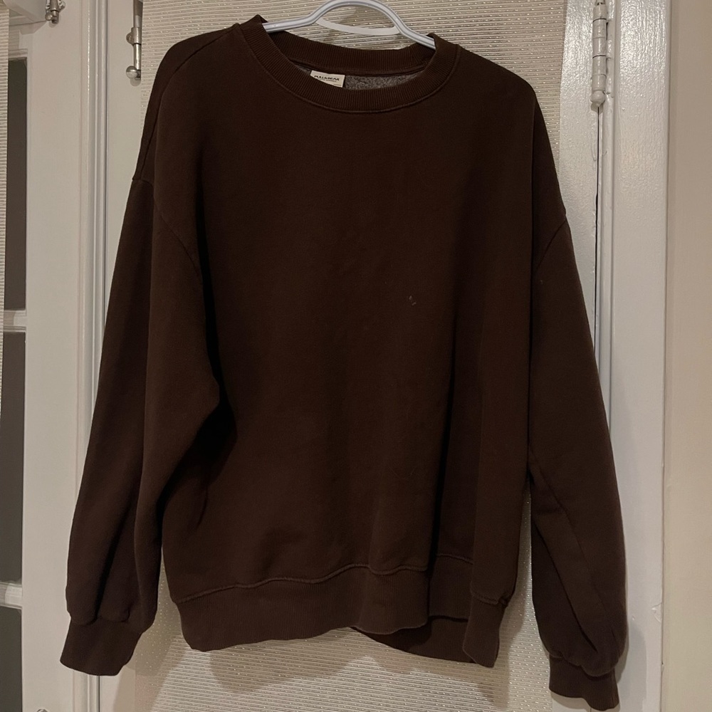 Basic shirt hoodie brown